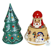 Woodburn Christmas Tree Russian Dolls- 14cm (Set Of 4) image
