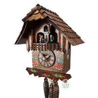 Floral 1 Day Mechanical Chalet Cuckoo Clock 30cm By SCHWER image