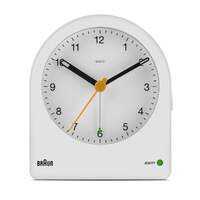 9.7cm White Analogue Alarm Clock By BRAUN image