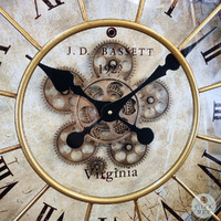60cm Alford Gold Moving Gear Wall Clock By COUNTRYFIELD image