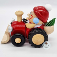 11cm Santa In Tractor German Incense Burner By Seiffener image