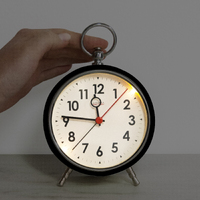 15cm Factory Collection Black Silent Analogue Alarm Clock By CLOUDNOLA image