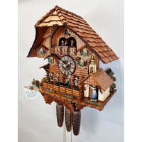 Band Players 8 Day Mechanical Chalet Cuckoo Clock With Dancers 43cm By SCHWER image