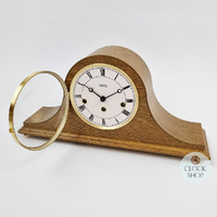 21cm Oak Mechanical Tambour Mantel Clock With Westminster Chime By AMS image
