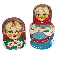 Woodburn Russian Dolls- Floral 11cm (Set Of 5) image