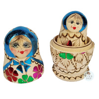 Woodburn Russian Dolls- Blue Scarf 11cm (Set Of 5) image