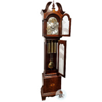 222cm Walnut Grandfather Clock With Triple Chime & Inlay By Howard Miller image