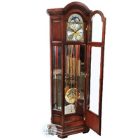 211cm Rich Walnut Grandfather Clock With Westminster Chime & Shelves image