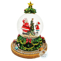 18cm Musical Snow Globe With Christmas Tree & Moving Train (Oh Christmas Tree) image