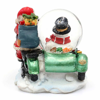 8cm Santa On Motor Bike with Side Car Snow Globe image