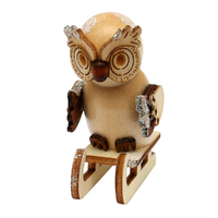 5.5cm Wooden Owl Hanging Decoration- Assorted Designs image