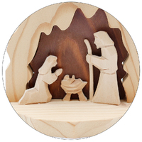 10cm Wooden Nativity Decoration- Assorted Designs image