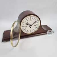 50cm Walnut Mechanical Tambour Mantel Clock With Westminster Chime By AMS image