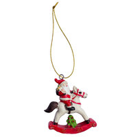 6cm Santa on Rocking Horse Hanging Decoration image