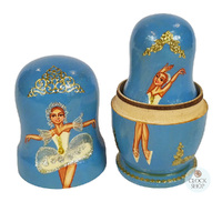 Ballerina Russian Dolls- Blue 11cm (Set Of 5) image