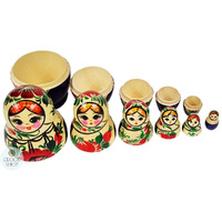 Kirov Russian Dolls- White Scarf & Purple Dress 12cm (Set Of 6) image