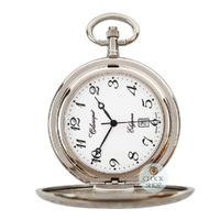 41mm Silver Unisex Pocket Watch With Aztec Etch By CLASSIQUE (Arabic) image