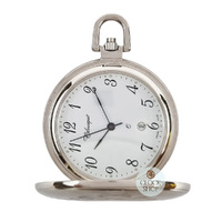 41mm Rhodium Unisex Pocket Watch With Regal Crest By CLASSIQUE (Arabic) image