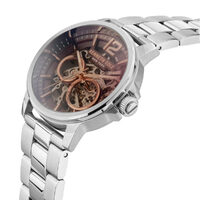 Silver Skeleton Automatic Watch With Silver Bracelet Band  By KENNETH COLE image