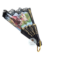 Hand Fan with Schwarzwald Print 25cm image