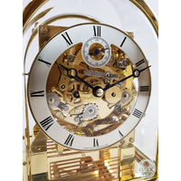 20cm Polished Brass Mechanical Skeleton Table Clock With Triple Chime By KIENINGER image