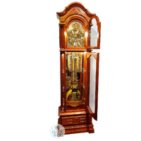 207cm American Cherry Grandfather Clock With Calendar Dial & Shelves By SCHNEIDER image