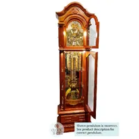 207cm American Cherry Grandfather Clock With Calendar Dial & Shelves By SCHNEIDER image