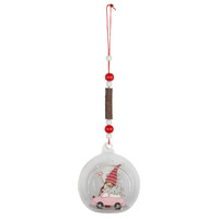 10cm Gnome Glass Bauble Hanging Decoration- Assorted Designs image