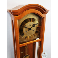 66cm Cherry 8 Day Mechanical Bim Bam Wall Clock With Brass Accents By AMS image