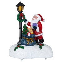 13cm Santa with LED Street Lamp- Assorted Designs image