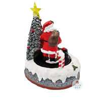 22cm Santa Music Box With LED & Moving Train (8 Christmas Tunes) image
