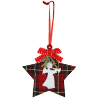 10cm Tartan Star Hanging Decoration image