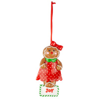 13cm Gingerbread Girl Hanging Decoration- Assorted Designs image