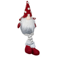 22cm Red and Grey Gnome Shelf Sitter with Stripy Legs- Assorted Designs image