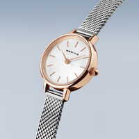 Gift Set- 22mm Classic Collection Silver & Rose Gold Womens Watch With Bracelet By BERING image