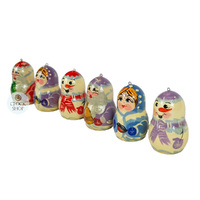 Russian Dolls Hanging Decoration- Christmas Assortment 4.5cm (Set of 6) image