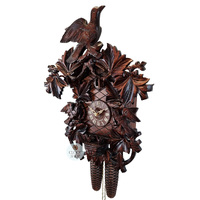 Birds & Leaves 8 Day Mechanical Carved Cuckoo Clock 42cm By SCHNEIDER image