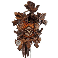 Birds & Leaves 1 Day Mechanical Carved Cuckoo Clock 30cm By SCHNEIDER image
