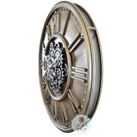 62cm Abington Brass Moving Gear Wall Clock By COUNTRYFIELD image