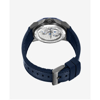 Grey Automatic Skeleton Watch with Blue Silicon Band By KENNETH COLE image