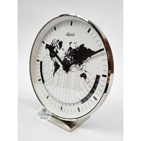 19cm Silver Multiple Time Zone World Clock By Hermle image