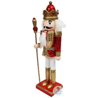 30cm Red & Gold King Nutcracker image