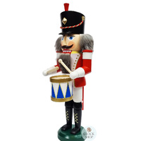 39cm Red & White Drummer Nutcracker By Seiffener image