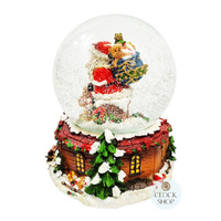 14.5cm Musical Snow Globe With Santa On Roof (Here Comes Santa Claus) image