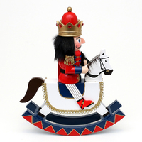 30cm King On Rocking Horse Nutcracker image