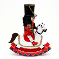 30cm Soldier On Rocking Horse Nutcracker image