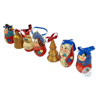 Russian Dolls Hanging Decoration- Red Blue & Gold 6cm (Set of 7) image