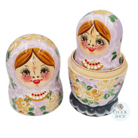 Floral Russian Dolls- Light Purple 14cm (Set Of 5) image