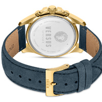 Chrono Lion Gold Watch With Blue Dial & Leather Strap By VERSACE image