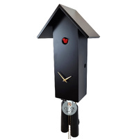 Black Bird House 8 Day Mechanical Modern Cuckoo Clock 41cm By ROMBA image